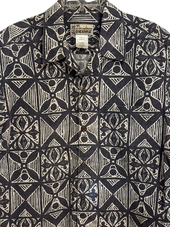 Patagonia Other - Vtg Patagonia Pataloha Blue Grey Cream Hawaiian Camp Shirt Organic Cotton Luau